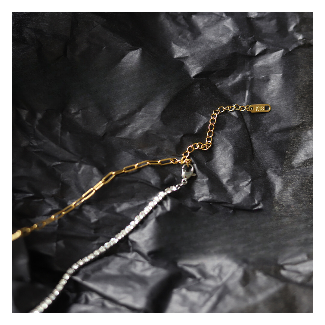 316L Chain & Zirconia Necklace 詳細画像1｜Misy Jewelry