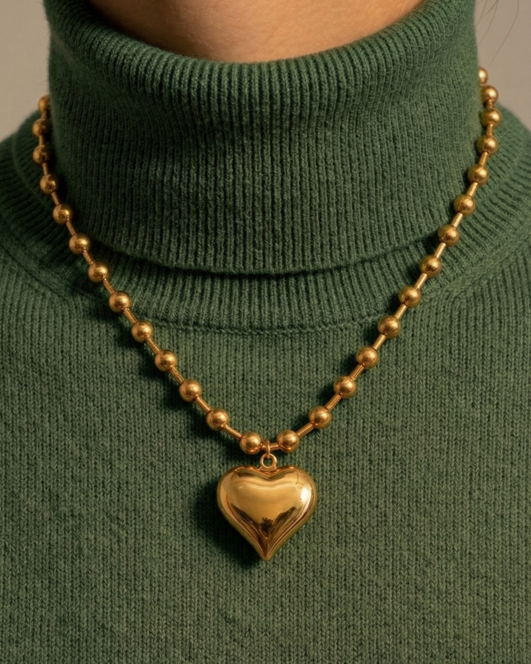 316L Ball Heart Necklace 詳細画像7｜Misy Jewelry