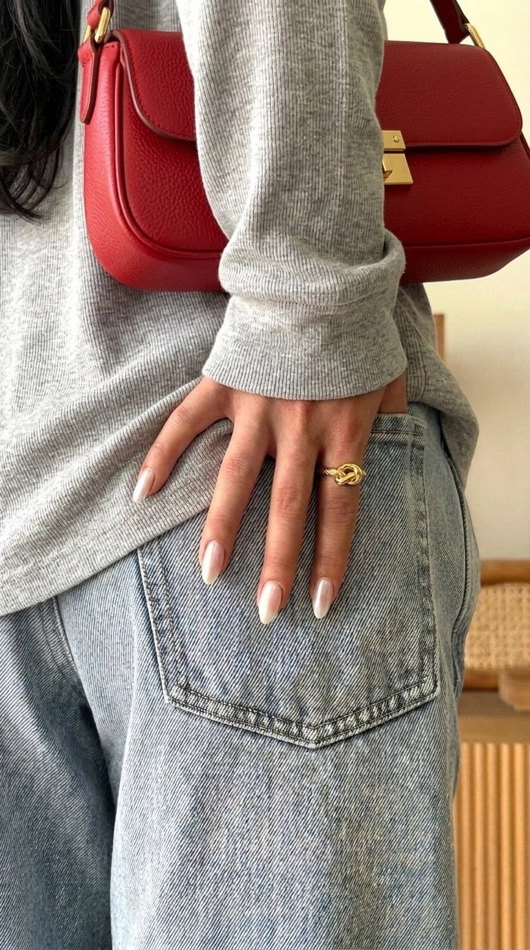 316L Designed Knot Ring｜コーディネート着用写真